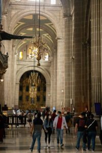 The ample halls of the Metropolitan Cathedral of Mexico City