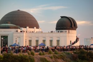 Thousands of cameras ready for the sunset at Griffith Observatory
