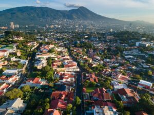 A fresh sunny morning in the capital of El Salvador