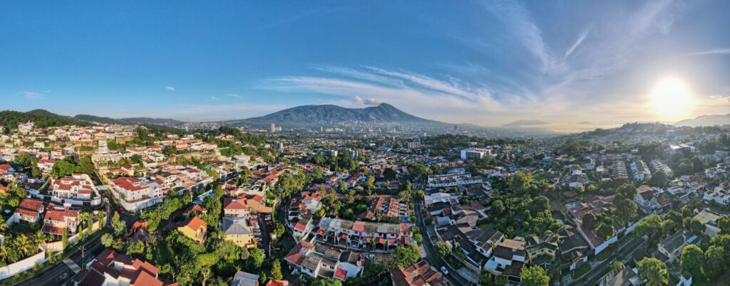 San Salvador panoramic view in the morning
