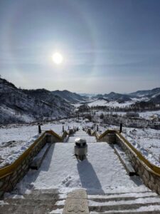 A solar areola over the Mongolian skies