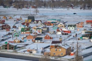 A village sits in the valley where the Tuul River flows A village sits in the valley where the Tuul River flows