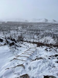 The icy staircase of Khorgo Mountain The icy staircase of Khorgo Mountain