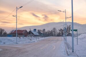 Tsetserleg sunset some 600 Km west from UB Tsetserleg sunset some 600 Km west from UB