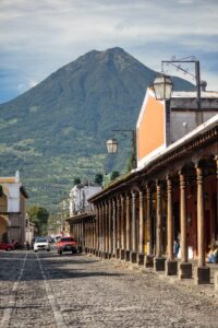 The Agua Volcano always watchful from the south of the city
